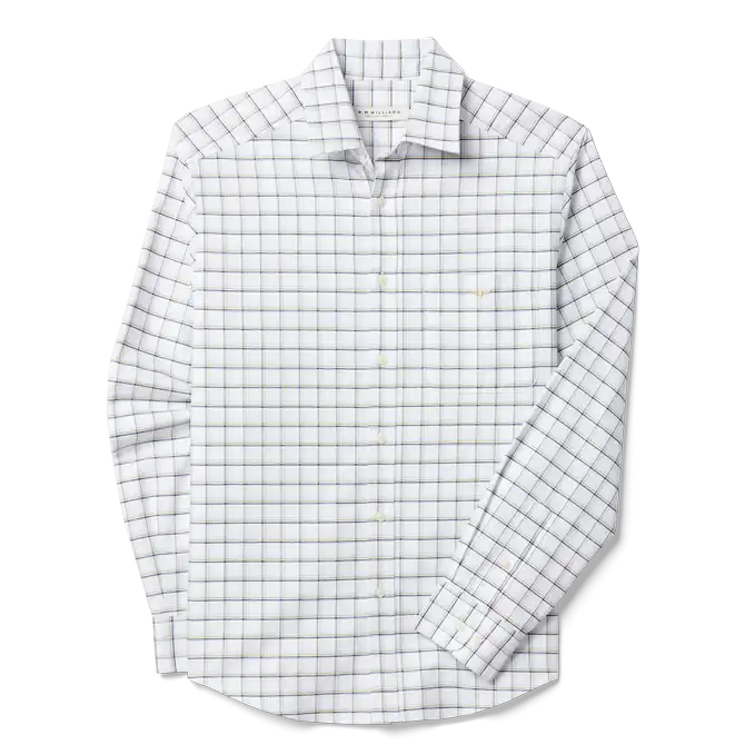 R.M.Williams Mens Undara Classic Oxford Shirt White Blue Sand