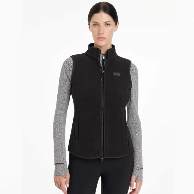 LeMieux Ladies Aspen Herringbone Fleece Gilet Black