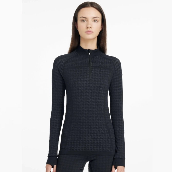 LeMieux Ladies Aspen Houndstooth Quarter Zip Top