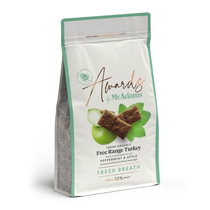McAdams Fresh Breath Free Range Turkey With Peppermint & Apple Dog Treats
