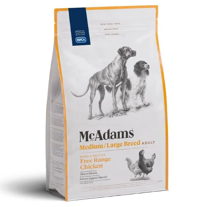 McAdams Free Range Chicken Medium/Large Breed Dog Food 2kg
