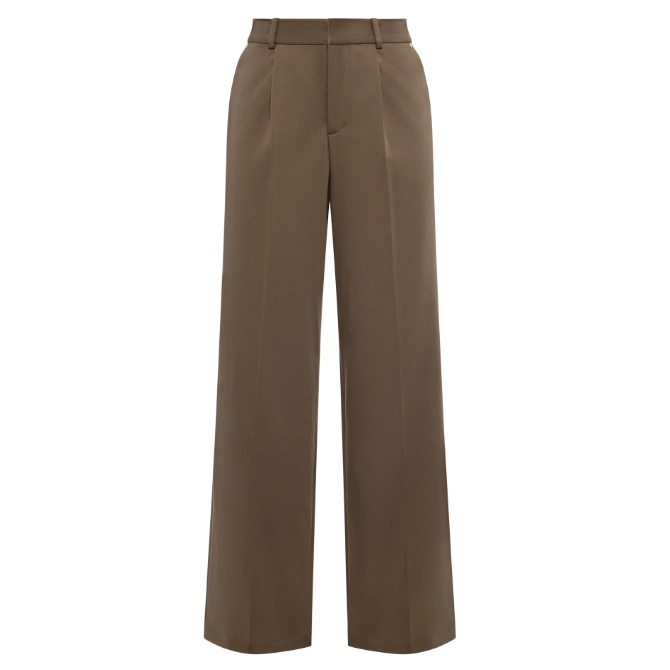 Holland Cooper Ladies Pleated Wide Leg Trouser Mocha