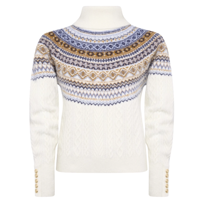 Holland Cooper Ladies Rebecca Roll Neck Knit Natural