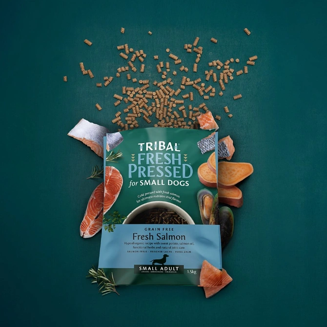 Tribal Cold Pressed Adult Small Breed Salmon Dry Dog Food 1.5kg