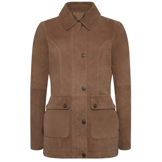 Holland Cooper Ladies Country Suede Jacket Cognac