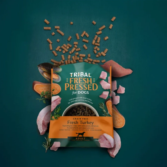 Tribal Cold Pressed Adult Turkey Dry Dog Food 2.5kg