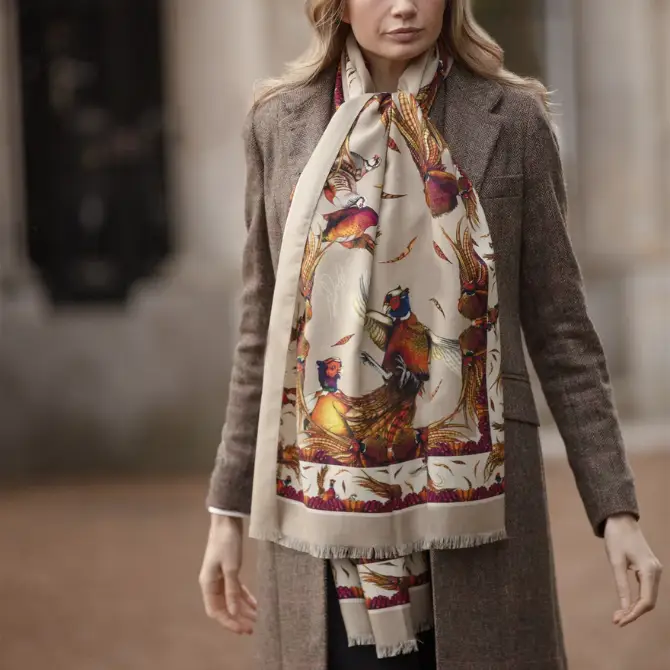 Clare Haggas George & Friends Toffee Wool Silk Wrap