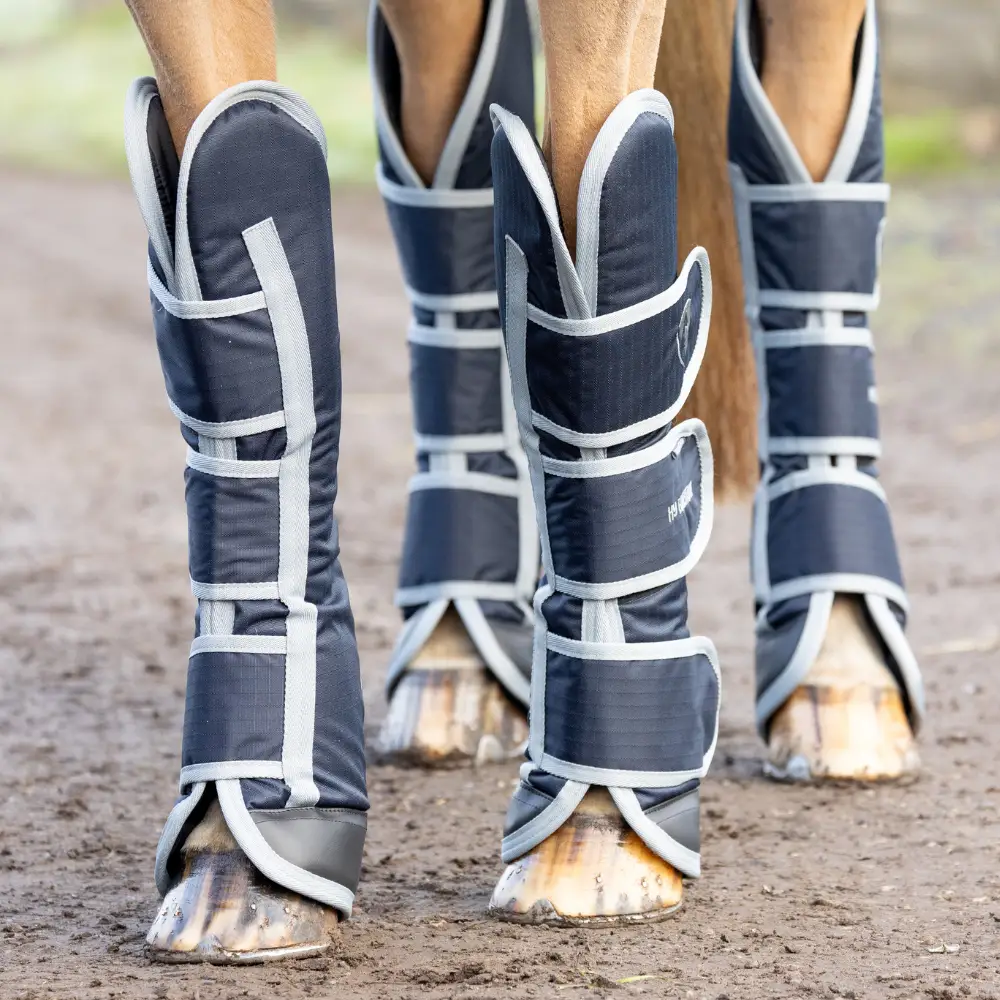 Hy Equestrian Travel Boots Navy/Grey