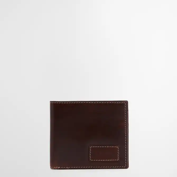 Barbour Bilton Leather Wallet Burnt Chocolate Brown