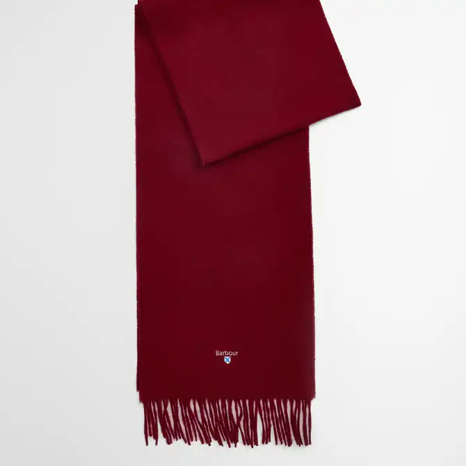 Barbour Plain Lambswool Scarf Biking Red