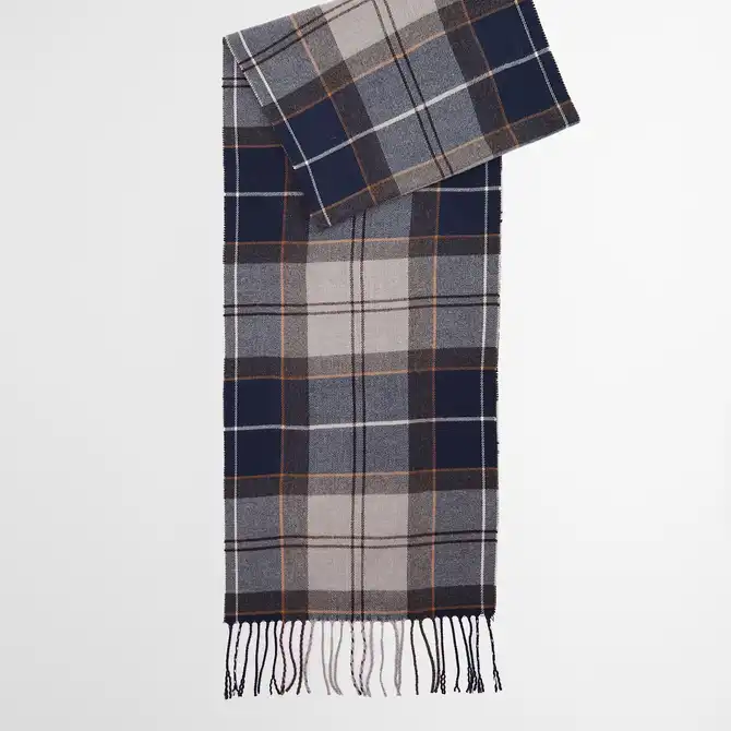 Barbour Galingale Tartan Scarf Grey Midnight Tartan