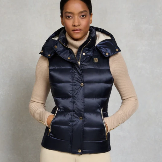 Holland Cooper Ladies Harlow Sherpa Gilet Ink Navy