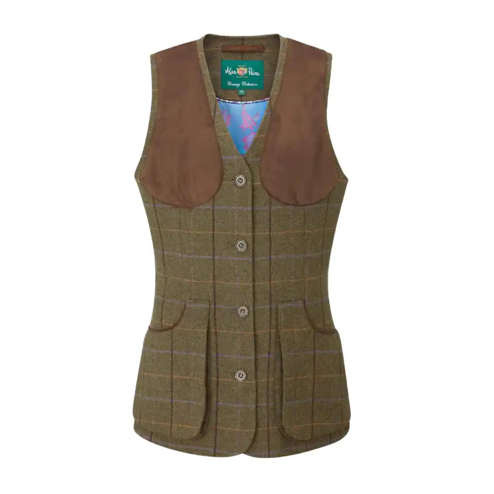 Alan Paine Ladies Combrook Tweed Shooting Waistcoat Hazel