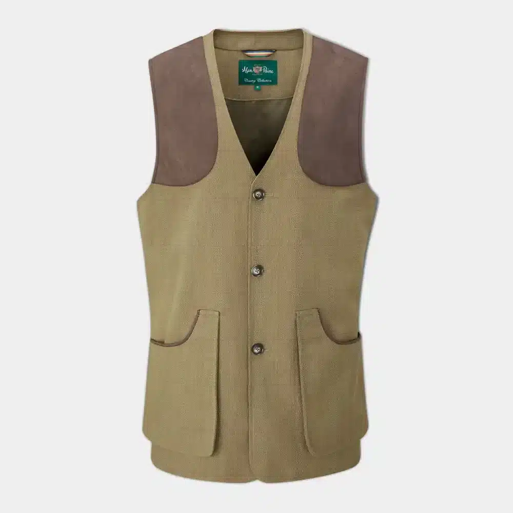 Alan Paine Mens Axford Waterproof Lightweight Shooting Waistcoat Aspen