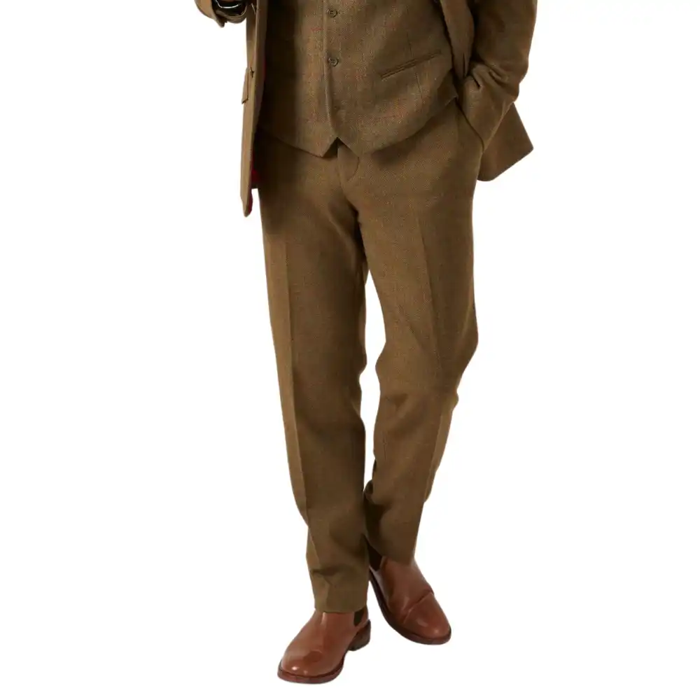 Alan Paine Mens Combrook Tweed Trousers Hawthorn