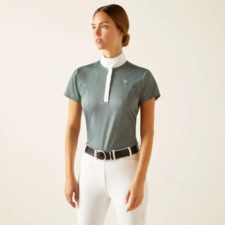 Ariat Ladies Aptos Short Sleeve Show Shirt North Atlantic Bit Emboss