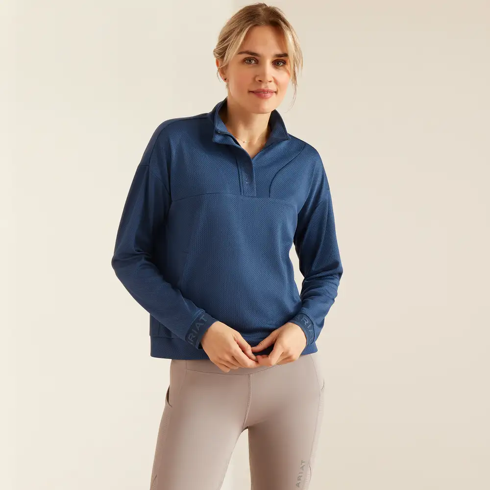 Ariat Ladies Breathe Half Zip Sweatshirt Dark Denim
