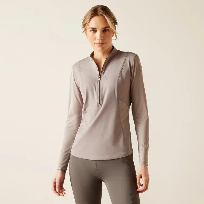 Ariat Ladies Breathe Quarter Zip Long Sleeve Baselayer Zinc