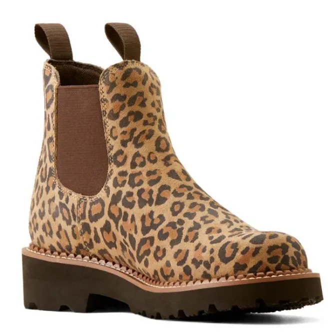 Ariat Ladies Fatbaby Twin Gore Western Boots Cheetah Choc