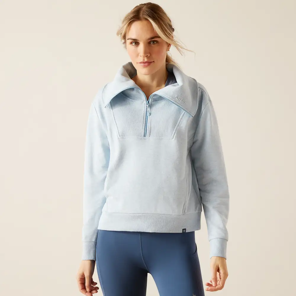 Ariat Ladies Fern Half Zip Sweatshirt Heathered Glacier Lake