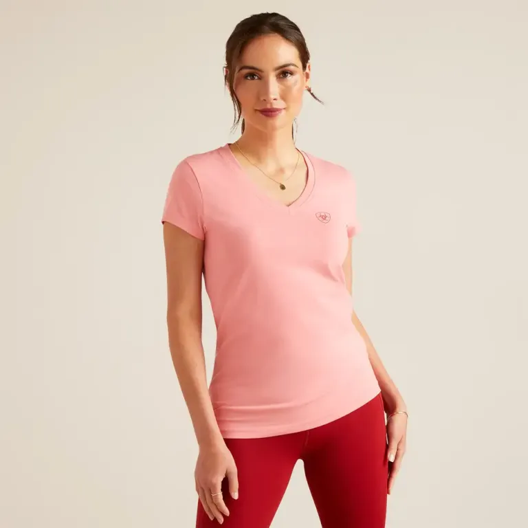 Ariat Ladies Petal Font Short Sleeve Tee Flamingo Plume