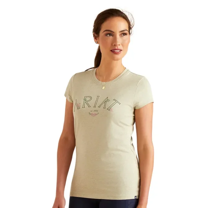 Ariat Ladies Posey Short Sleeve Tee Heather Laurel Green
