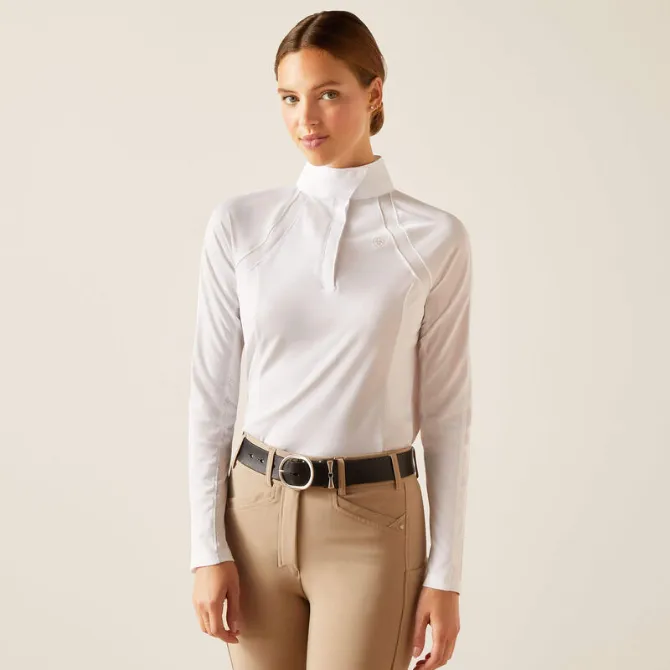 Ariat Ladies Sunstopper 3.0 Long Sleeve Show Shirt White