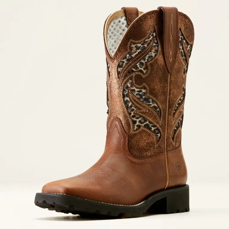Ariat Ladies Unbridled Rancher VentTEK Western Boot Hickory Smoke Copper Met