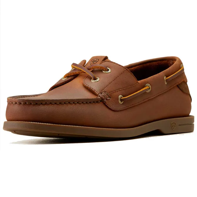 Ariat Mens Antigua Deck Shoe Bridle Brown