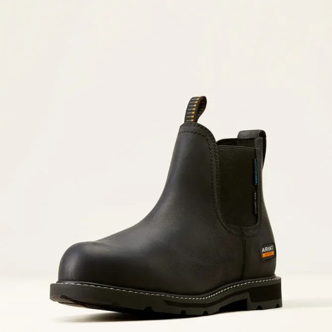 Ariat Mens Groundbreaker Chelsea Waterproof Steel Toe Work Boot Black