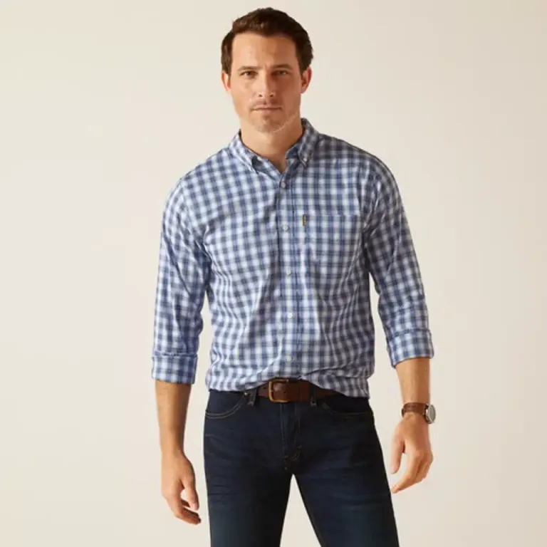 Ariat Mens Napa Long Sleeve Shirt Ice Blue