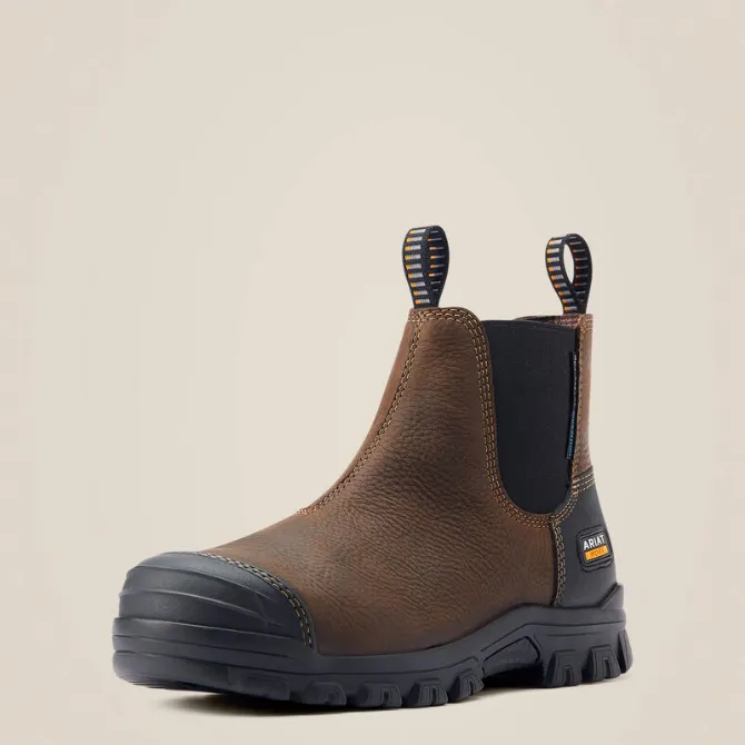 Ariat Mens Treadfast Chelsea Waterproof Steel Toe Work Boot Brown