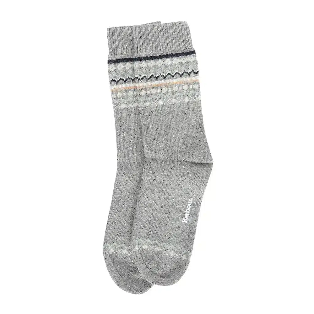 Barbour Anaise Fair Isle Sock Mid Grey Loden