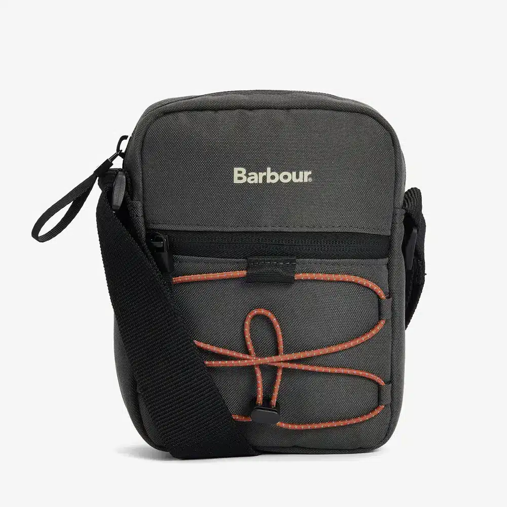 Barbour Arwin Canvas Crossbody Bag Charcoal Ginger