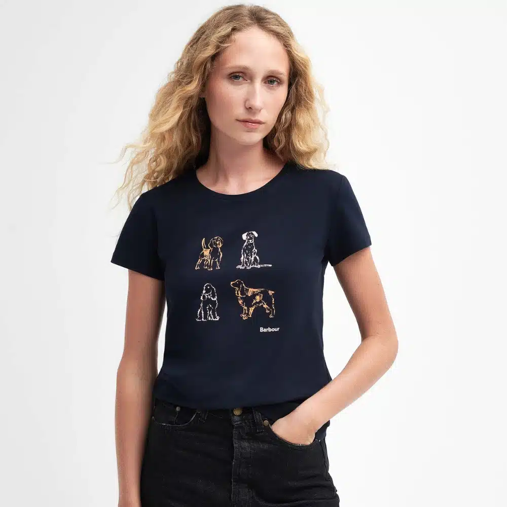 Barbour Ladies Bowland T-Shirt Classic Navy 4