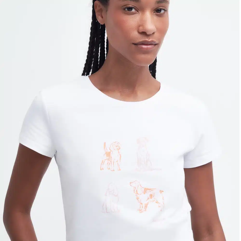 Barbour Ladies Bowland T-Shirt White4