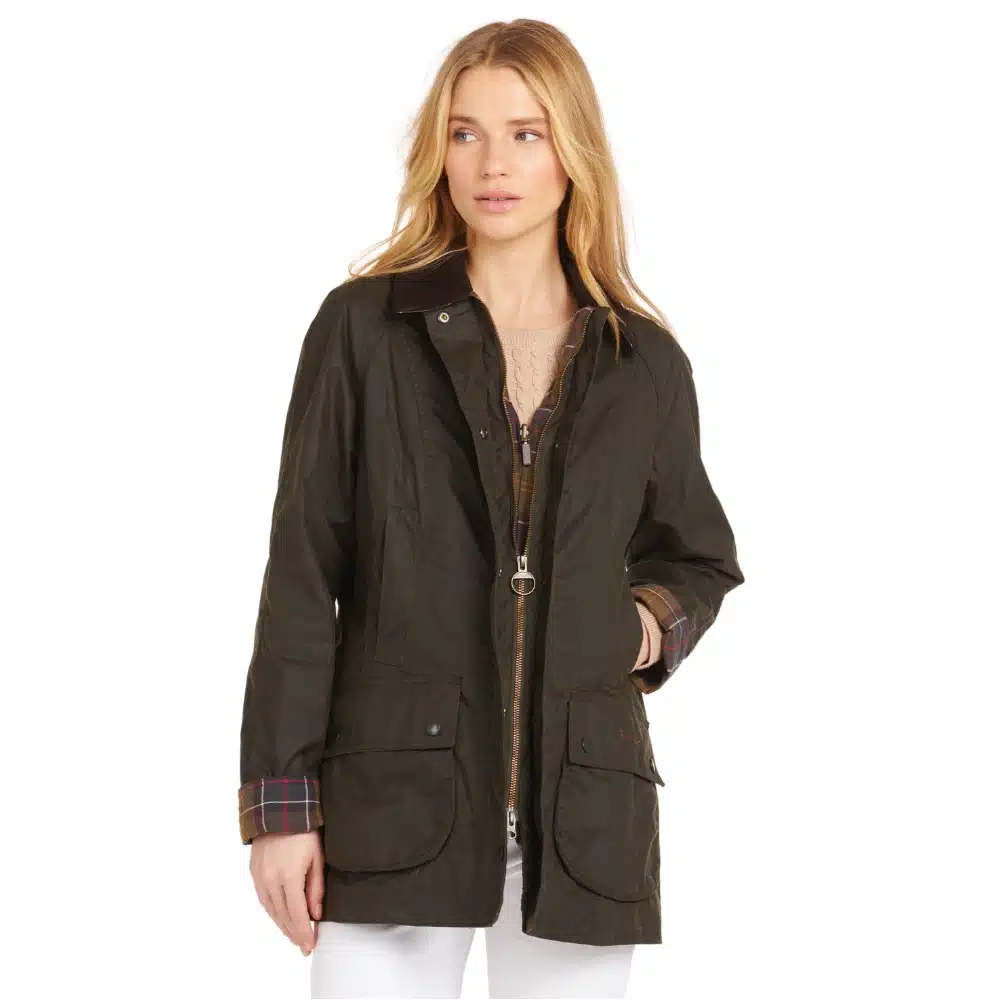 Barbour Ladies Classic Beadnell Waxed Jacket Olive
