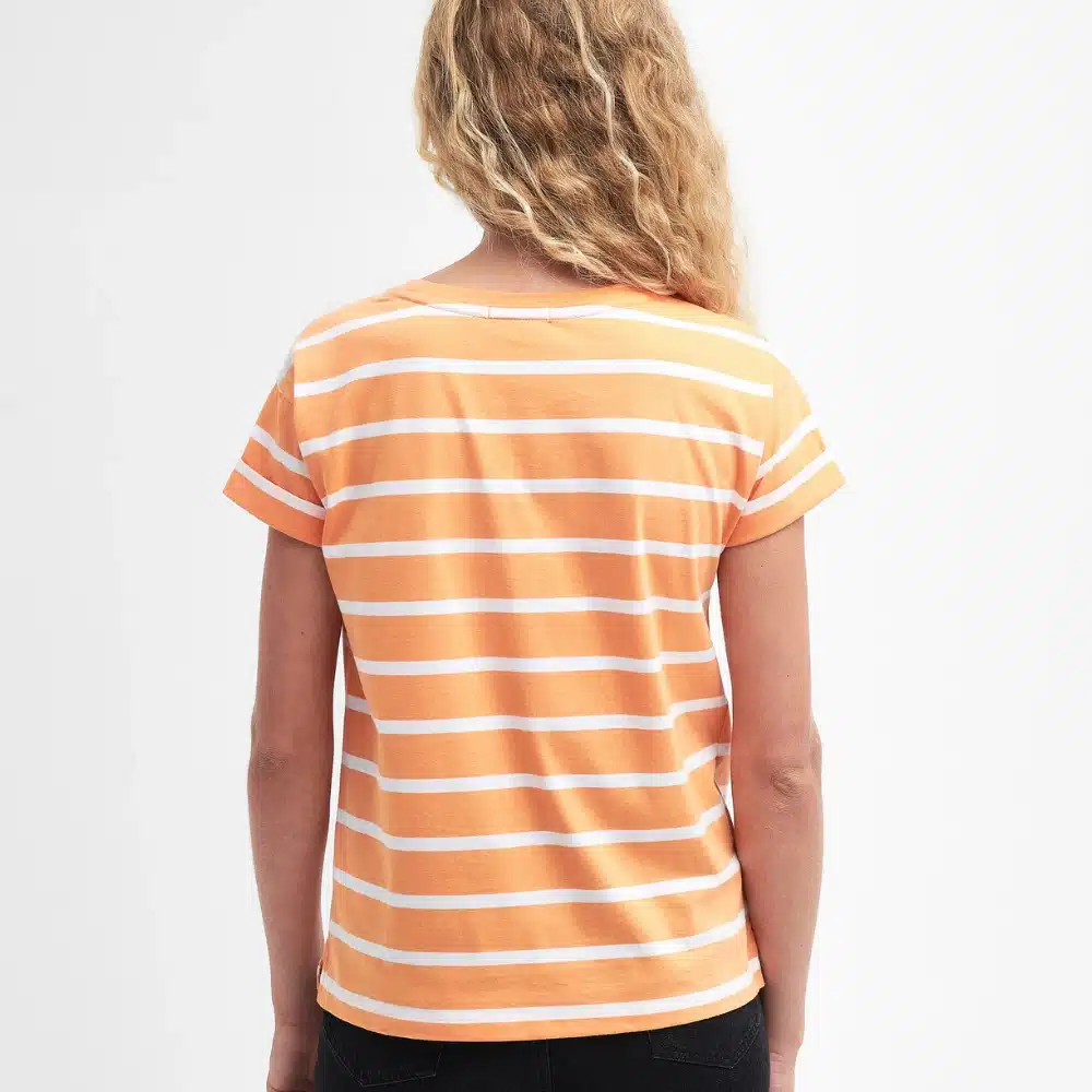 Barbour Ladies Otterburn Stripe T-Shirt Apricot Crush3