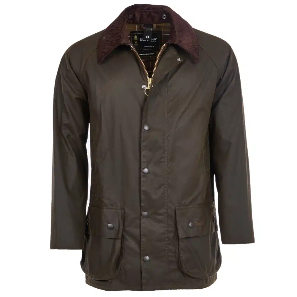 Barbour Mens Classic Beaufort Waxed Jacket Olive