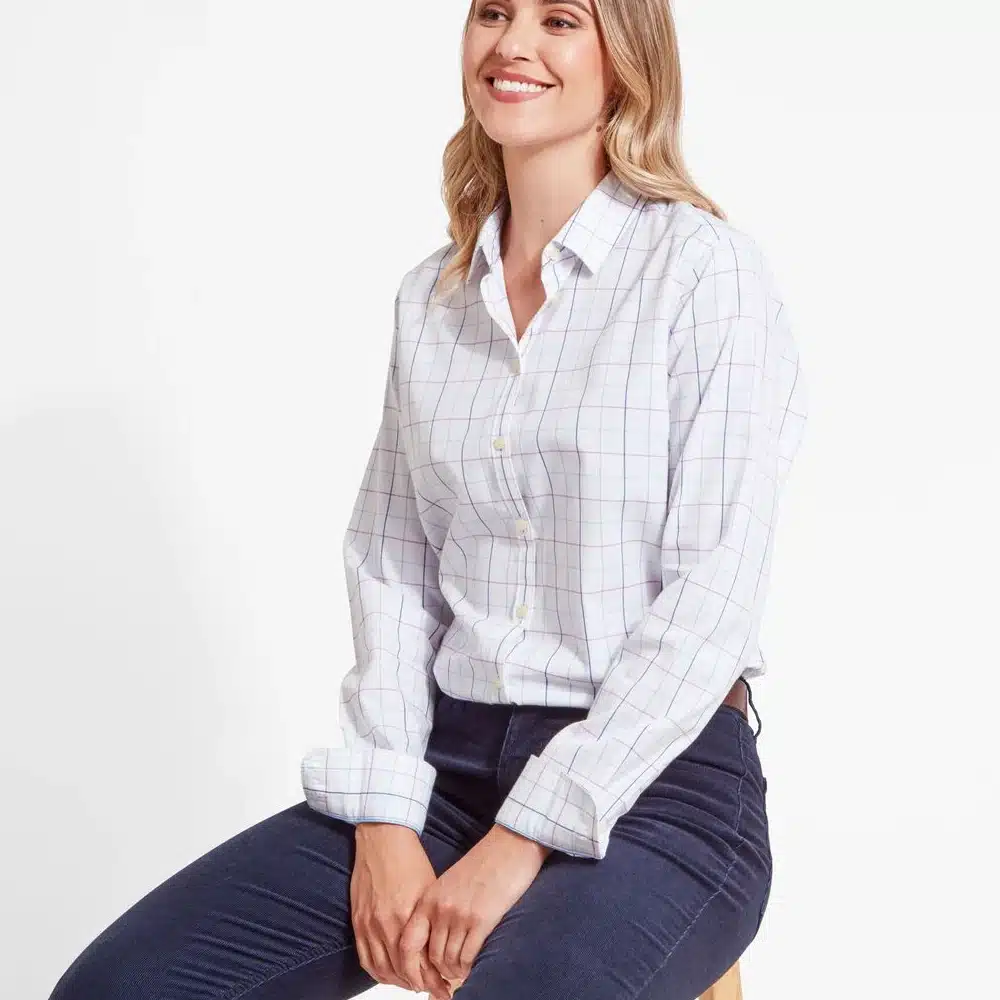Schoffel Ladies Blakeney Shirt Blue/Pink Check