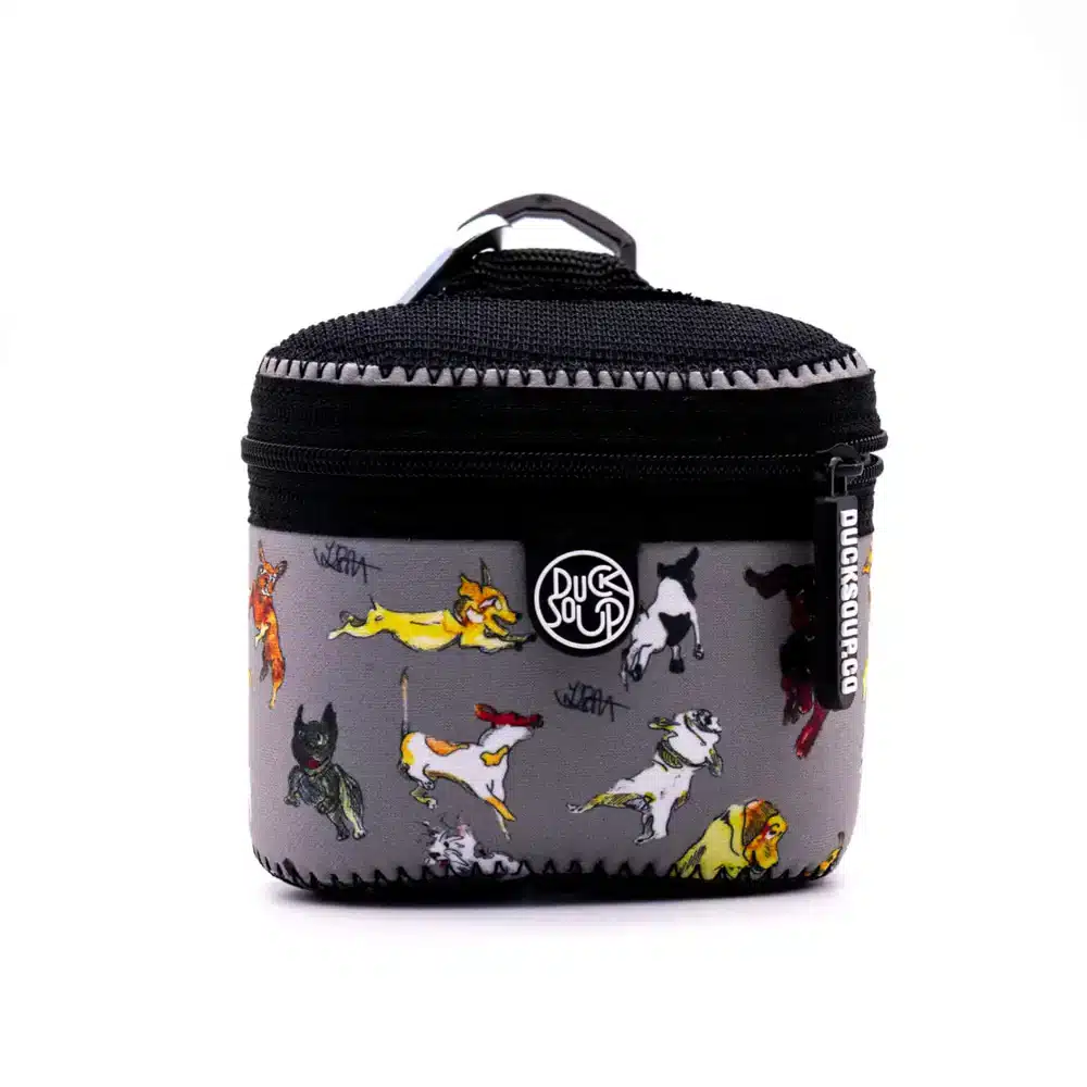 Dicky Neo-Skin Dog Treat Bag Leaping Dog Grey