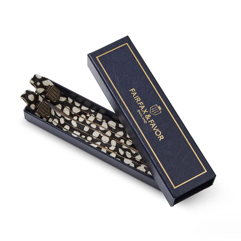 Fairfax & Favor Ladies Boot Tassels Guinea Fowl Haircalf