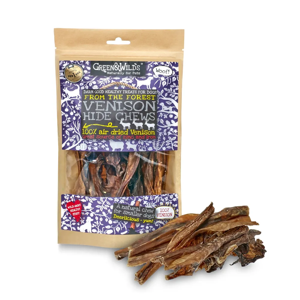 Green Wilds Venison Hide Dog Chews 85g