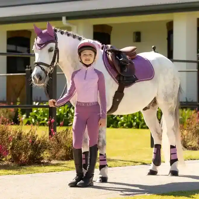 LeMieux Mini Suede Close Contact Square Mallow 4