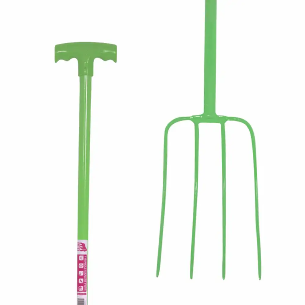 Red Gorilla Manure Prong Fork With T Handle Pistachio