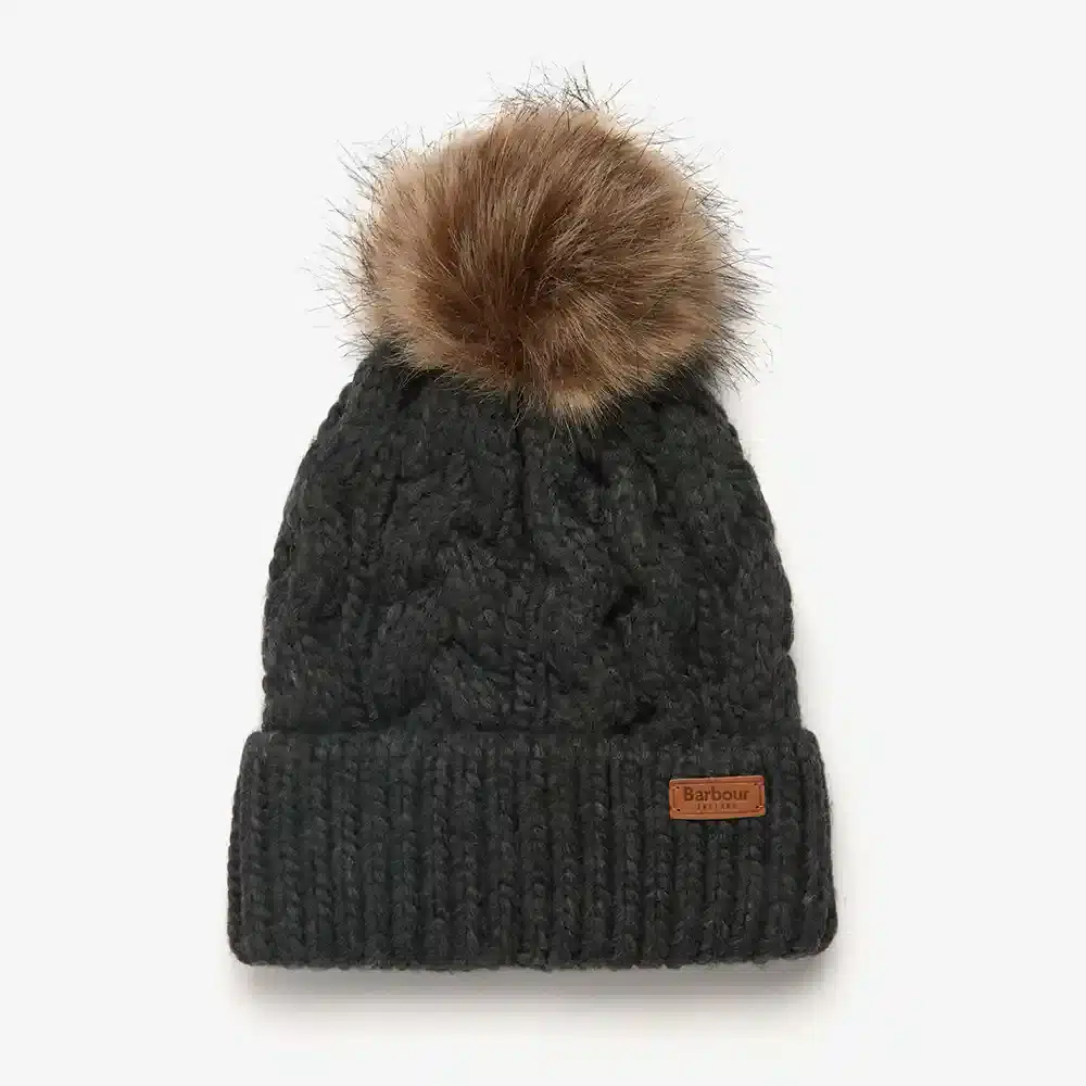 Barbour Ladies Penshaw Beanie Hat Charcoal