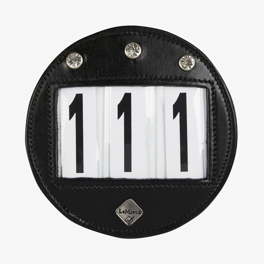 LeMieux Diamante Bridle Round Number Holder Black