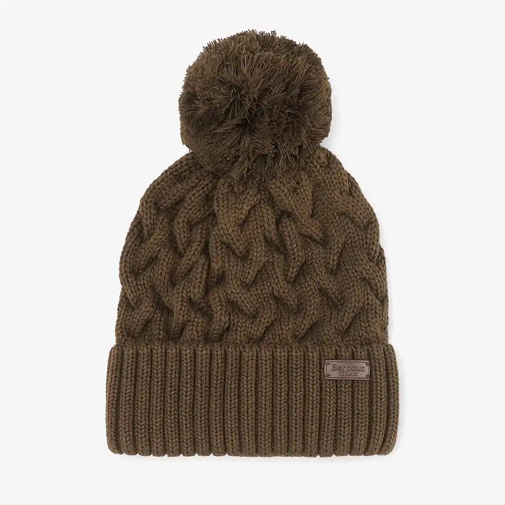Barbour Mens Gainford Cable Beanie Olive