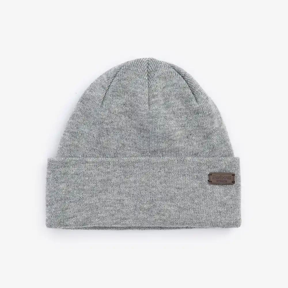 Barbour Mens Healey Beanie Light Grey Marl