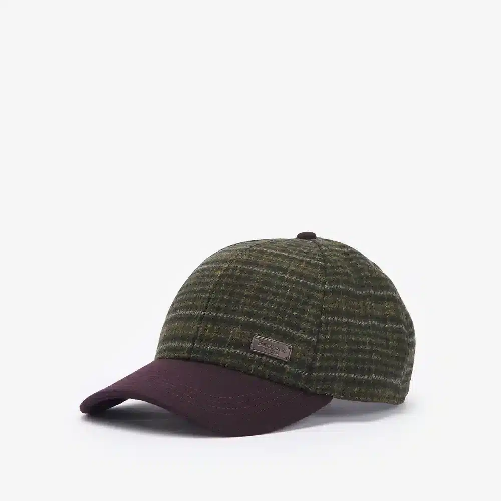 Barbour Mens Clyde Cap Brown Olive Plaid
